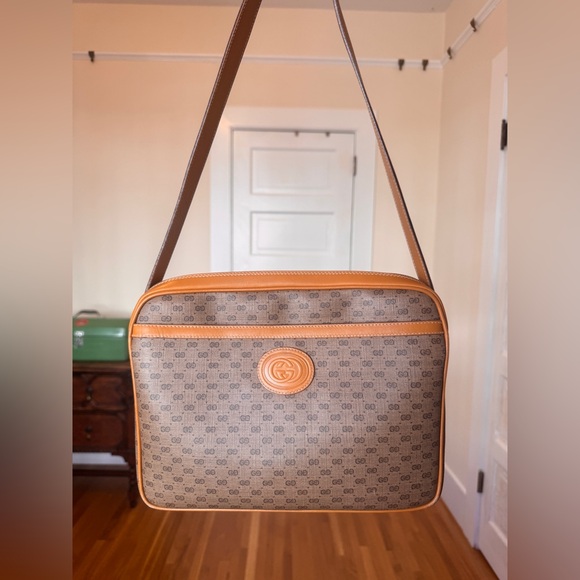 Gucci Handbags - 80s Vintage Gucci African Mignon Brown Micro GG Crossbody Bag